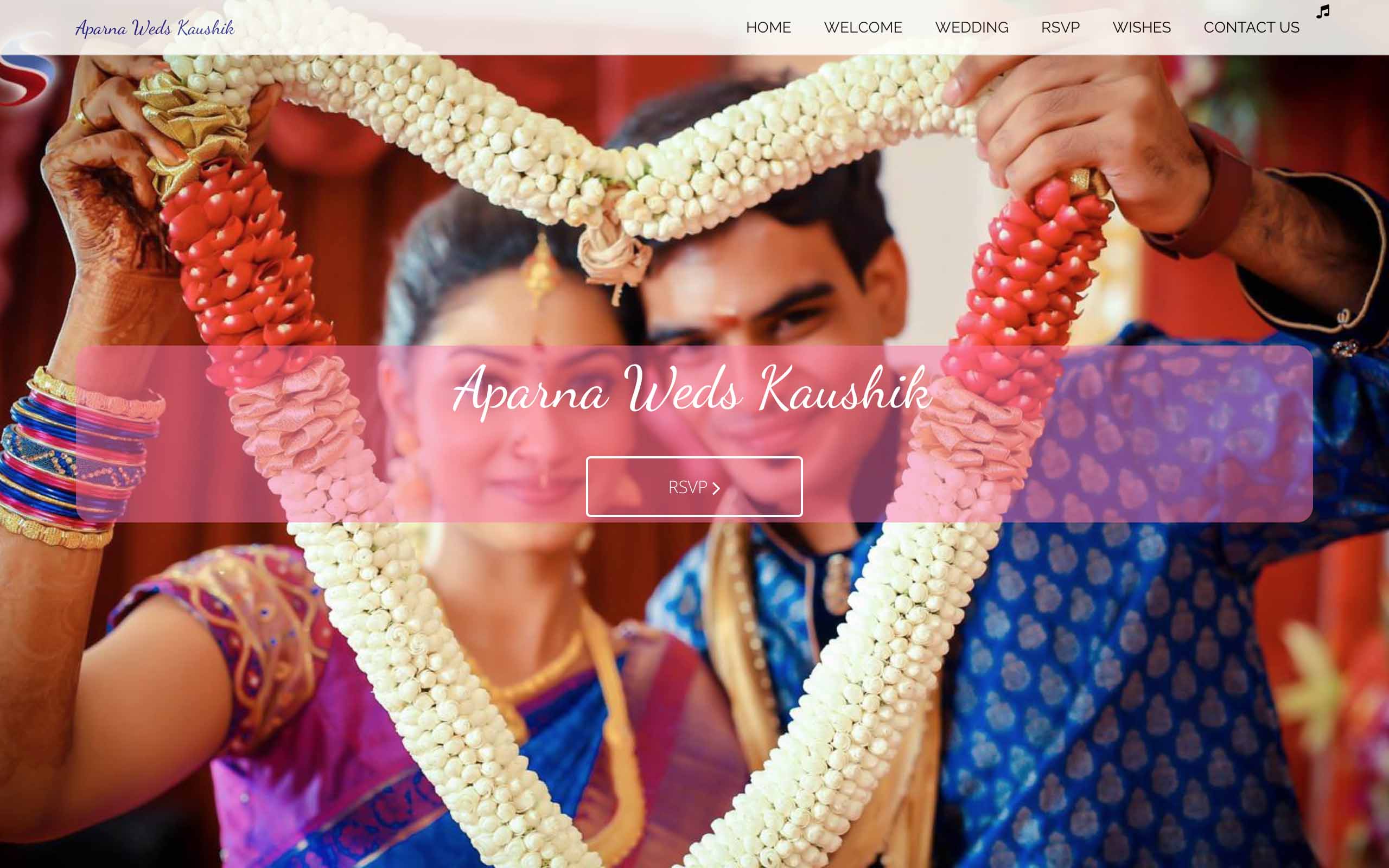Aparna Weds Kaushik - A Wedding Website by Harish V